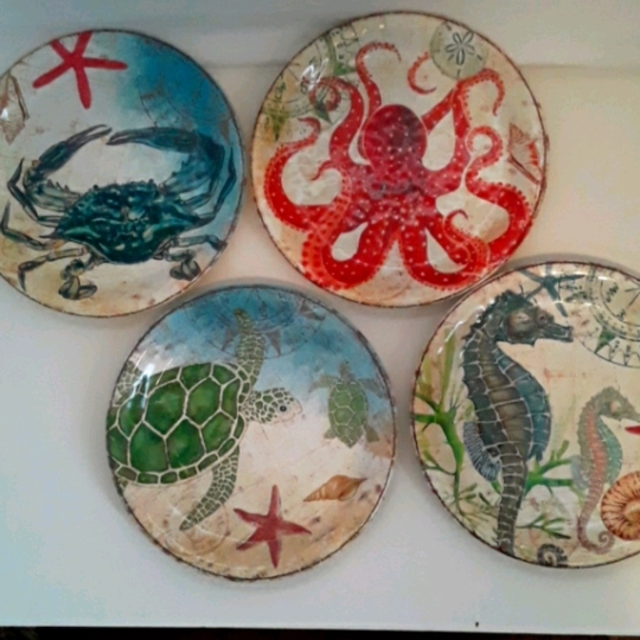 Pier 1 Other - Pier One Melamine Sea Life Plate (set of 4)